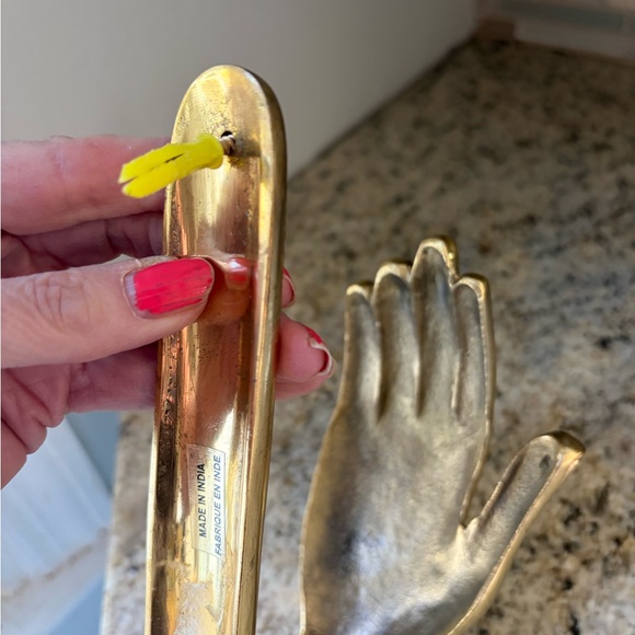 Brass hand hook tie back coat hanger - Picture 6 of 9